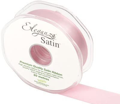 Eleganza Double Faced Satin 25mm x 20m Lt Pink No.21, 25 mm x 20 m