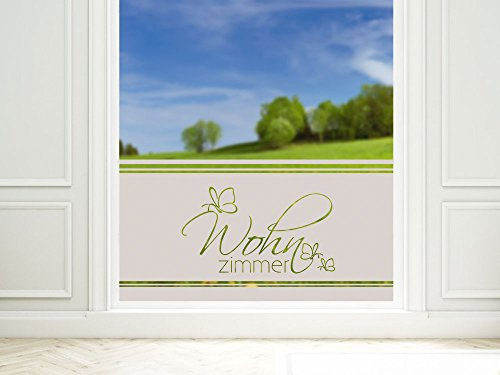 Sichtschutzfolie Fensterfolie Glastür Dekor Sichtschutzfolie für Wohnzimmer Spruch Blickdicht Deko / 80x57cm
