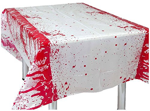 Spassprofi Blutige Halloween Tischdecke ca. 2,65 m x 1,36 m Dekoration Blut befleckte Decke