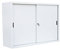 Schiebetürenschrank komplett montiert in Weiß 109x160x45cm (HxBxT) Schwebetürenschrank Büro Aktenschrank Sideboard 550157