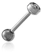 Minott Erstohrstecker - Tragus - Barbell - Ø 4mm - Chirurgenstahl - 100% Steril mit weißem Stein 29061