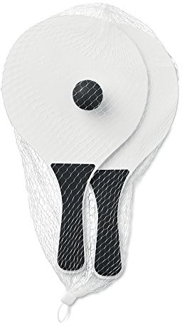 Beachball Spiel mit 2 Schlägern aus MDF und einem soften Ball , schwarz