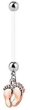 eeddoo Piercing Schwangerschaft Füsse Rosegold PTFE
