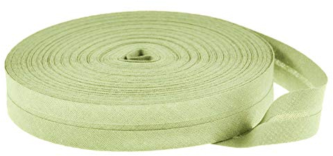 25m Baumwoll-Schrägband uni 20mm breit gefalzt Einfassband 50 Farben wählbar, Farbe:mintgrün