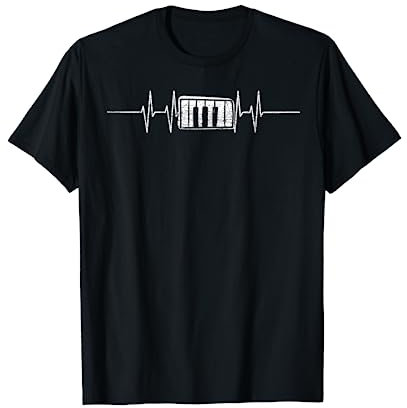 EKG Klavier T-Shirt - Piano Tasteninstrument Keyboard Flügel T-Shirt