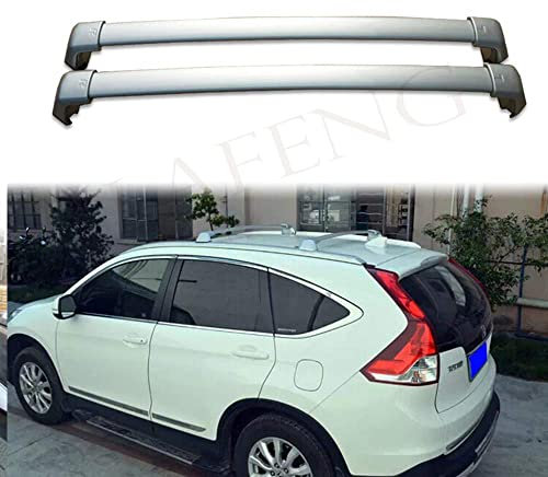 LAFENG Silberne Querstange passend für 2012–2016 Honda CR-V 2 Stück Aluminium-Legierung Gepäckträger Dachgepäckträger Dachreling