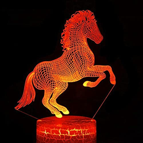 Jinson well 3D Pferd Lampe optische Illusion led licht Nachtlicht 7 Farbwechsel Touch Switch Tisch Schreibtisch Dekoration Lampen mit Acryl Flat ABS USB Kabel Spielzeug