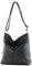 modamoda de T196 Damen Leder Schultertasche Umhängetasche handmade in Italy, Farbe:Schwarz