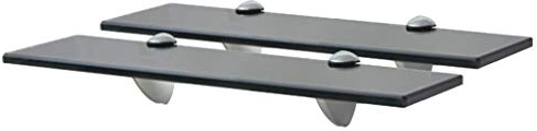 Tidyard 2 STK Wandregal Glas mit 8mm ESG Sicherheitsglas Badregal Glasregal Badablage Glasablage Glasboden Regalboden, Größen - Schwarz 40x20 cm