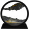 Aoderun Sablier Decoratif 20cm Sablier 3d Art Dynamique Peinture de Sable Qui Coule Rond Cadre Sable Mouvant Deco Bureau Salon Maison (Noir,28cm)