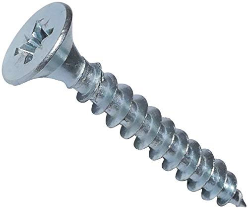 AERZETIX - Lot de 100 - Vis à Bois - Ø5x35mm - en Acier Zingué Métal - Tête Fraisée - à Empreinte Cruciforme Pozidriv - Couleur Argent - C44829
