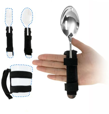 Adaptive Utensils Universal-Manschette besteck für parkinson hilfsmittel behinderte griffhilfe stift essbesteck greifhilfe senioren Utensilienhalter, Füttern, Arthriti Handschlaufen (3 Stück)