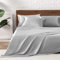 MR&HM Satin-Bettlaken, King-Size-Bettlaken, 6-teilig, seidiges Bettwäsche-Set mit 38 cm tiefer Tasche für Matratze, King-Size-Bett, Silbergrau