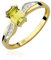 Damen Ring 585 14k Gold Gelbgold echt Citrin Edelstein Diamanten Brillanten