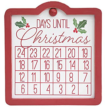 Countdown-Kalender, Holz, Weihnachtsdekoration, Rot