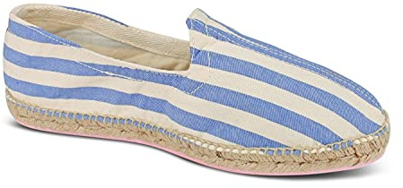 weltenmann Corralejo – Farbige breit gestreifte Slip-on Espadrilles aus Baumwolle mit Schuhbeutel, 41-46, Handmade in Spain