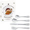 Maverton Set di 4 posate per bambini con incisione + scatola in legno con stampa personalizzata - motivo animali - idee regalo per il battesimo bimbo - gourmet
