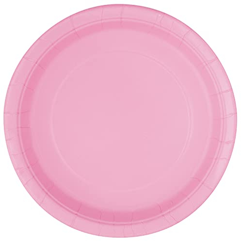 Unique Party- Assiettes en Carton Écologiques-23 cm-Couleur Rose Pastel-Paquet de 8, 30877EU, Light Pink