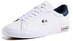 Lacoste Herren Low-Top Sneaker T-Clip 0120 2 SMA, Männer Halbschuhe,schnürschuhe,schnürer,Business,Freizeit,WHT/NVY/RED (407),42.5 EU / 8.5 UK