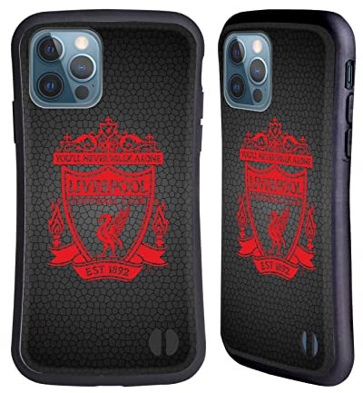 Head Case Designs Officially Licensed Liverpool Football Club Black Pixel 2 Crest 2 Hybrid Case Compatible With Apple iPhone 12 / iPhone 12 Pro
