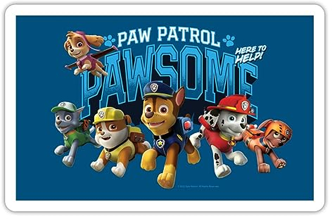 Spreadshirt Paw Patrol Pawsome Team Sticker, max. 10 x 10 cm, 10 x 10 cm, Mattweiß