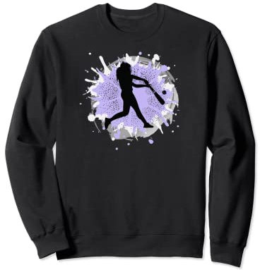 Viola Ragazze Baseball Donna Softball Team Player Ispirazione Felpa