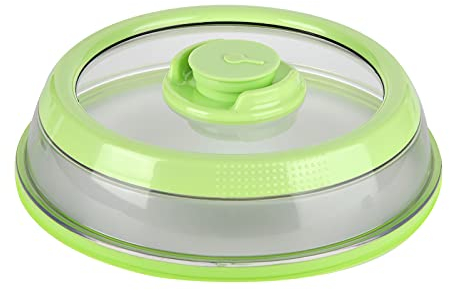 Food Sealer Container, Vacuum Sealed Silicone Environmental Protection Film BPA Free Stackable Storage Plate Platter Lid Durable Easy to Clean Dinner Plate Cover for Home, Kitchen, Microwave