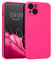 kwmobile Housse Compatible avec Apple iPhone 13 Coque - Housse de téléphone en Silicone avec Protection Appareil Photo - Rose Fluo