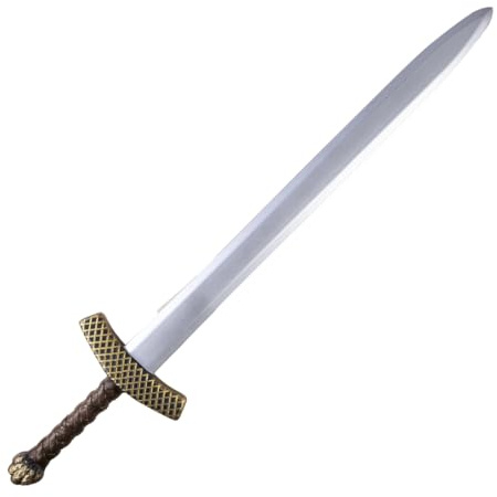P’TIT Clown - 32566 - Fausse Épée de Chevalier en Plastique - Accessoire Déguisement Enfant Carnaval, Halloween, Cosplay, Jeux de Rôle - 86 cm - Argent, Or
