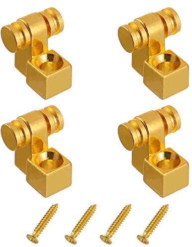 HUAREW 4PCS Guitar Roller String Trees Retainer String Guides for Electric Guitar Bass with Screw(Gold)