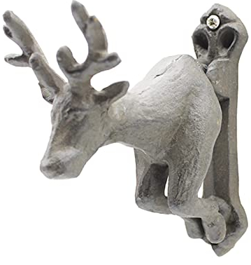Türklopfer Kleiner Hirsch-Türgriff, Vintage-Türknäufe für den Außenbereich, Zaun-Torklopfer, süßer Elch-Türklopfer aus Gusseisen, für die meisten Alten Holztüren (Größe: 7 × 10 × 9
