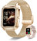 Montre Connectée Femme avec Appel Bluetooth, 1.59 Diamond Smartwatch Etanche avec Fonction Féminine/Fréquence Cardiaque/Sommeil/SpO2, Montre Intelligente Podomètre Calories pour Android iOS, Or rose