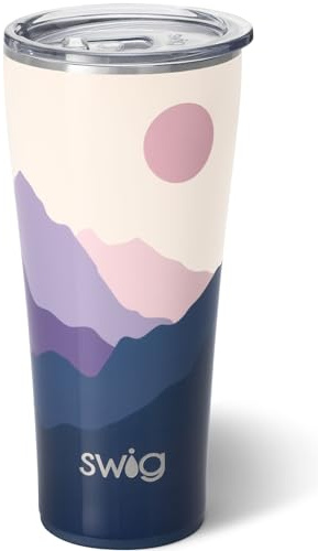 Swig Life 32oz Insulated Tumbler with Lid, Moon Shine | Triple Insulated Stainless Steel - Lid Included - Keeps Drinks Cold or Hot - Cup Holder Friendly - Dishwasher Safe