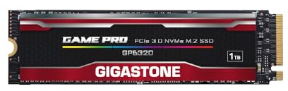 Gigastone GP6320 SSD 1TB PCIe 3.0x4 NVMe M.2 2280 Game Pro Gen3 PCIe Internal Solid State Drives 2,400MB/s Storage for PC Laptop Gaming 3D NAND SLC Cache High Speed Performance