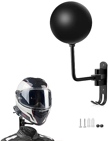 Supporto per Casco da Moto,Portacasco Muro con Rotazione 180 Porta Casco Moto Porta Casco Moto da Parete Supporto da Parete per Casco e Gancio per Giacca Casco