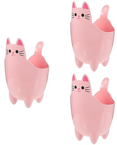 Alipis 3pièces Mini Poubelle De Bureau Forme De Chat Conteneur De Déchets Kawaii Pour Bureau Chambre Ou Salle Étude Accessoire De Rangement Mignon