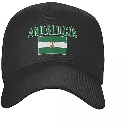 OAKITA Gorra de béisbol Andalucía Nombre con Bandera Sol Gorra de béisbol Transpirable Hombres Ajustables Mujer al Aire Libre España Sombrero para Regalo