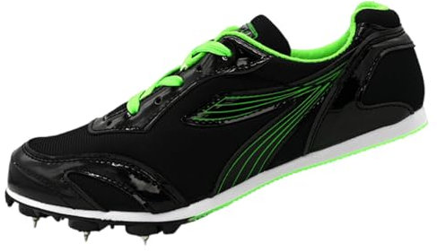 Zeihyeurus Spikes Leichtathletik Damen, Herren, Kinder - Unisex - Passend fr Bahn und Feld - Anti-Rutsch und Geschwindigkeit - Schwarz, Grn - EU 34