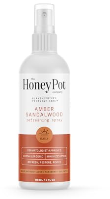 Amber Sandalwood Refreshing Spray, 4 fl oz (118 ml), The Honey Pot Company
