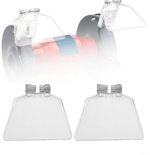 2Pcs Replacement Transparent Guard Bench Grinder Eye Protection Safety Shields, Plastic Goggles-Angle Grinder Cover, Grinder Eye Guard Kit for Sanding Work