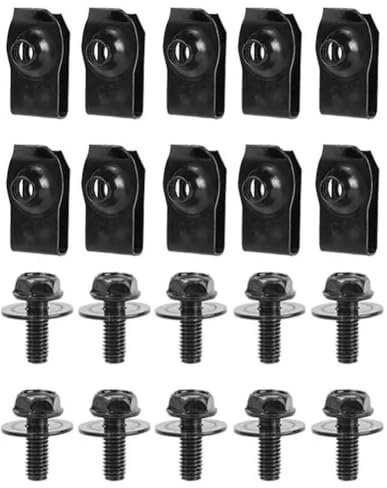 20 piezas tornillos de rosca automotrices abrazadera en U pernos de carrocería de coche M6 cubierta de motor parachoques guardabarros revestimiento retenedor tornillos de remache