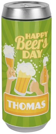 Herz & Heim® Personalisierte Spardose in Bierdosen-Form Geldgeschenk Idee (Beersday)