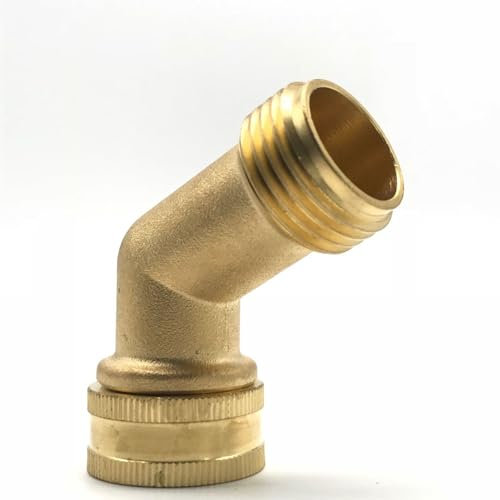 Raccord de tuyau de jardin en laiton, adaptateur coudé à 45°, adaptateur de robinet mâle et femelle de 1,9 cm, raccords de tuyau d'extérieur