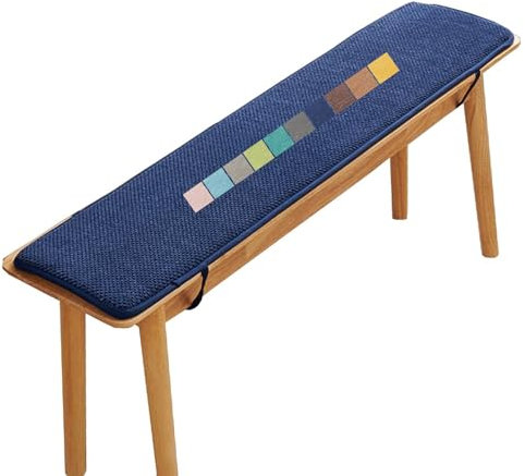 Stuhlkissen Balkon, Rutschfestes Bankkissen Outdoor, Bankauflage, Sitzkissen Auto, Sitzpolster Indoor, Gartenbank Kissen Sitzauflage Bank für Garten Terrasse Schaukel BüRostuhl(Deep Blue e,200x45 cm 7