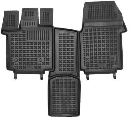 AZUGA 3D Gummi Fußmatten für VW T7 Multivan ab 2021 1-teilig für vorn | Mittelkonsole verschiebbar. rutschfest, wasserdicht, passgenau, TPE Gummimatten, hoher Rand Automatten, AZ10300510