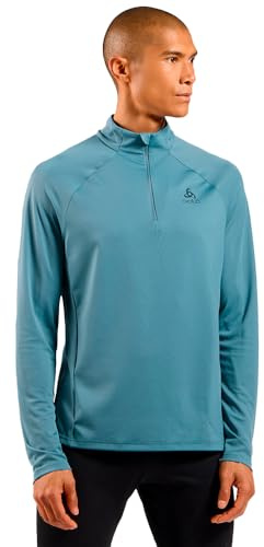 Odlo Laufshirt Herren Langarm Essential Ceramiwarm I Sport Shirt Männer I Sport Oberteil I Midlayer I Fitness Shirt