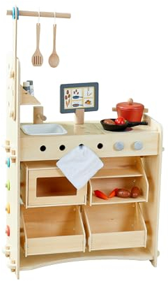 HABA Creative Play 3 in 1 - Spielküche, Kaufladen & Werkstatt für Kinder ab 3 Jahren - Werkzeugloser Aufbau & Einfacher Wechsel - 2011830001