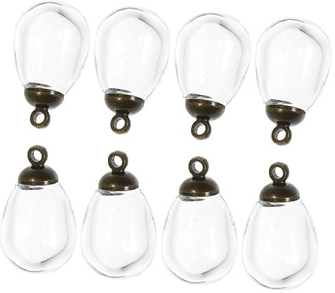 PHENOFICE 10 Stück Vintage Halsketten Charms Tränen Anhänger Glas Bastel Charms Tränen Schicke Tränen Charms