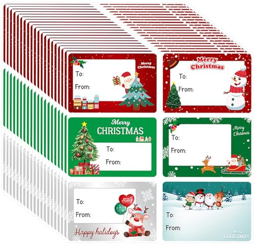 120 Pcs Labels, Self Adhesive Stickers for Party Decoration - Santa Claus Name Tags