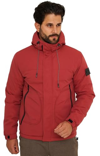 Soulstar Herren Übergangsjacke mit Kapuze Steppjacke Outdoorjacke Winterjacke Funktionsjacke Mens Jacket